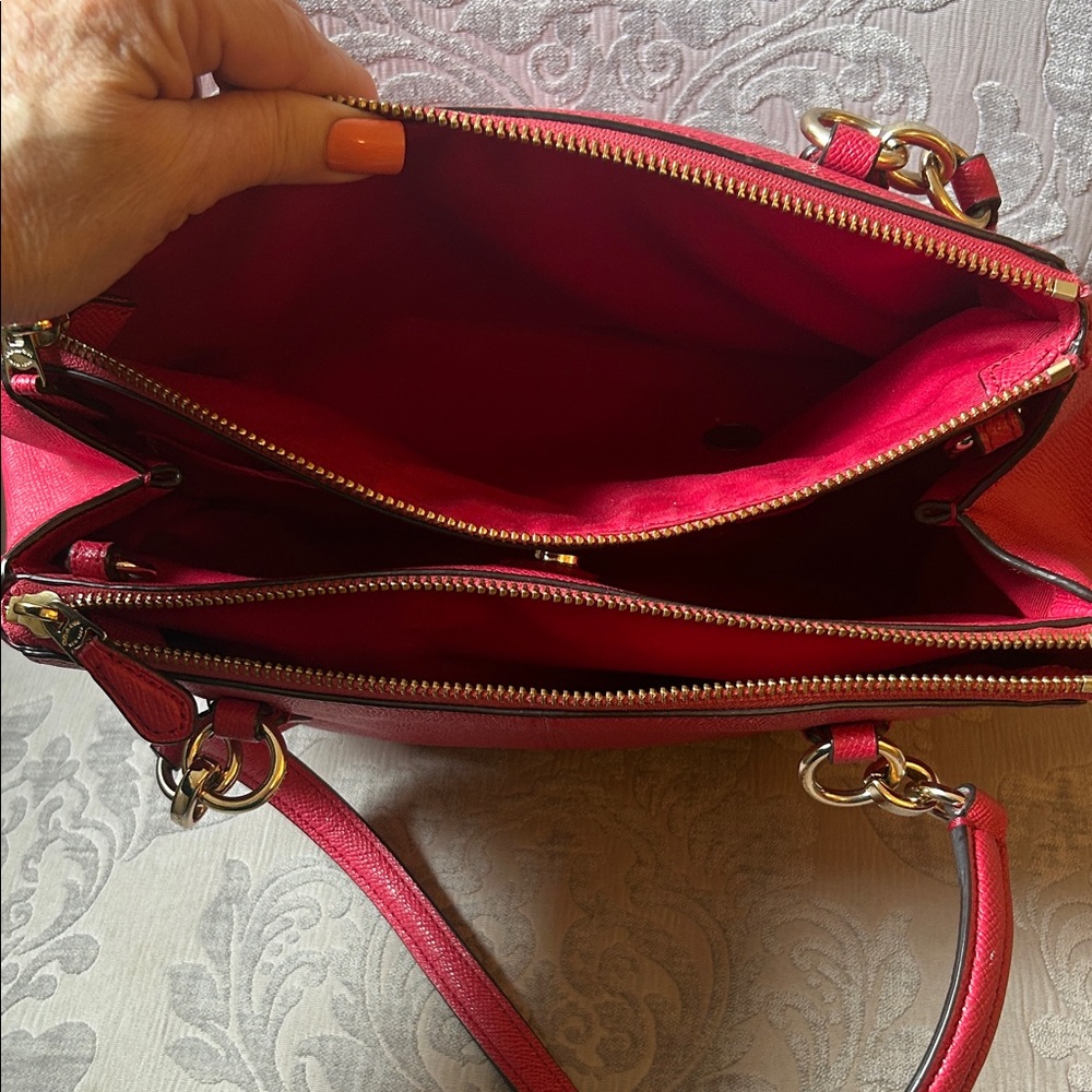 Coach Cherry Red Leather Satchel - Picture 8 of 8